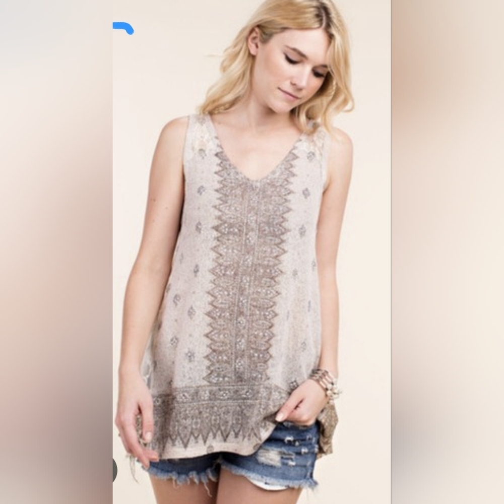 VOCAL Crystal Studded Floral Lace Dress/Tunic Small